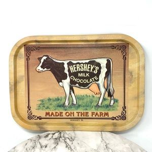 Bristolware 1993 Hershey Cow Tin Tray Sign Wall Decor Country Farmhouse Vintage
